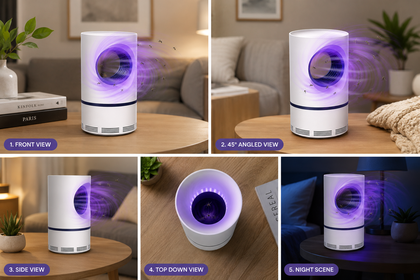 Mosquito Killer Lamp USB Purple Glow ABS